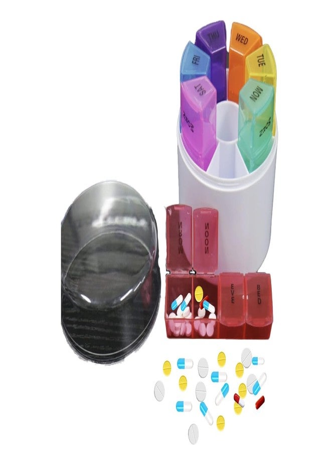 Artnery Pill Organizer, Pill Case 7 Day 4 Modes (Morning, Noon, Evening, Bed) Style Pill Medicine Kit Tablet Pillbox Dispenser Organizer Case - Image 5